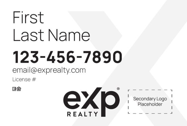 Picture of Dual Branded Large Name, No Photo White