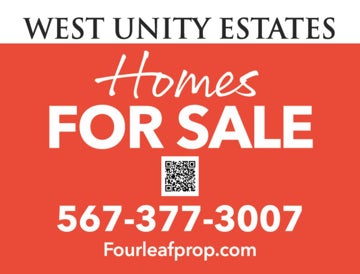Picture of West Unity Estates Homes For Sale - 18" x 24"