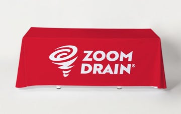 Picture of White Logo Red Table Drop - 2 Sizes