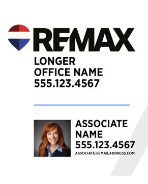 Picture of White Slash - Square - Longer Office Name - Big Balloon - 30" x 24"