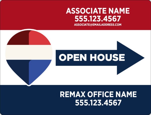 Picture of RWB - Open House Directional - Right - RWB - 18" x 24"