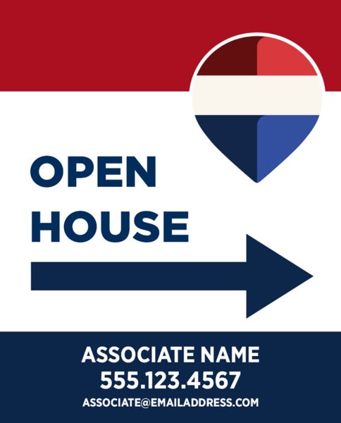 Picture of RWB - Open House Directional - Right - RWB - 30" x 24"