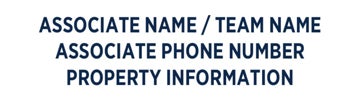 Picture of RWB - associate Name / Team Name - Phone Number - Information - 6" x 24"