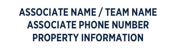 Picture of RWB - associate Name / Team Name - Phone Number - Information - 6" x 24"
