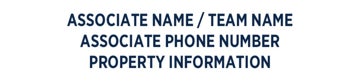 Picture of RWB - associate Name / Team Name - Phone Number - Information - 6" x 30"