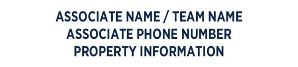 Picture of RWB - associate Name / Team Name - Phone Number - Information - 6" x 30"