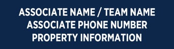 Picture of Blue Slash - associate Name / Team Name - Phone Number - Information - 6" x 24"