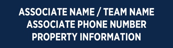 Picture of Blue Slash - associate Name / Team Name - Phone Number - Information - 6" x 24"