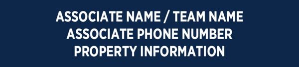 Picture of Blue Slash - associate Name / Team Name - Phone Number - Information - 6" x 30"