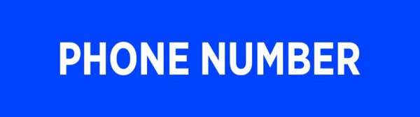 Picture of Black Slash - Phone Number Blue - 6" x 24"