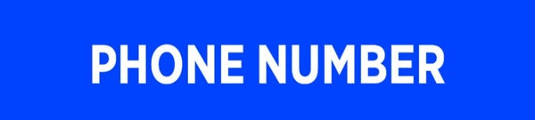 Picture of Black Slash - Phone Number Blue - 6" x 30"