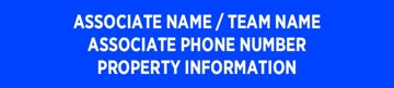 Picture of Black Slash - associate Name / Team Name - Phone Number - Information - 6" x 30"
