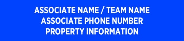 Picture of Black Slash - associate Name / Team Name - Phone Number - Information - 6" x 30"