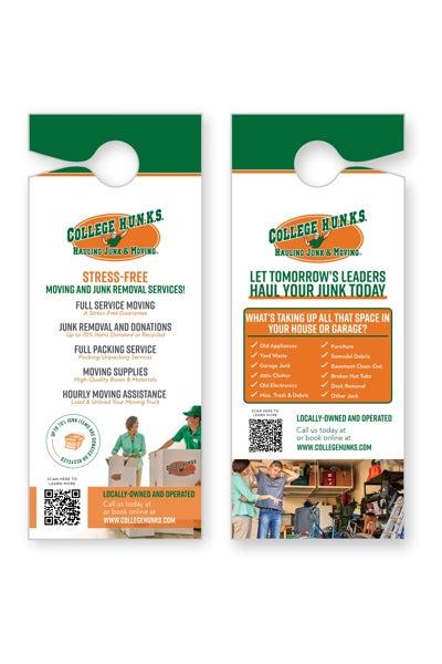 Picture of Stress Free Junk Removal Doorhanger -  4.5 x 11