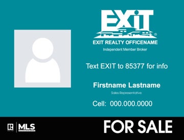Picture of Agent Signs w Photo - Teal Background
