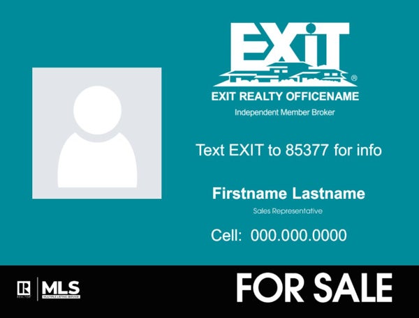 Picture of Agent Signs w Photo - Teal Background