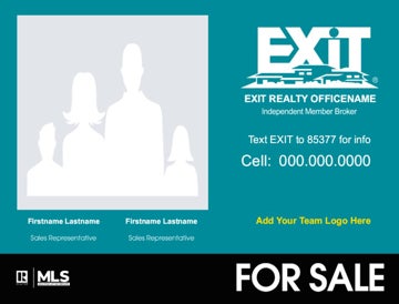 Picture of Team Signs w Photo - Teal Background