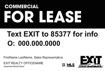 Picture of Commercial For Lease Monotone Black - 24"x36"