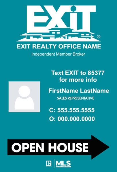 Picture of Open House Agent Info Photo Teal - 36"x24"