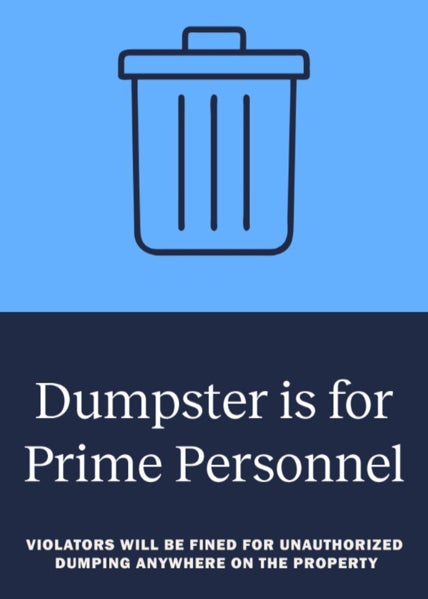 Picture of Dumpster Prime Only - 10X14