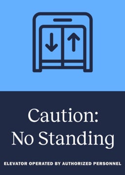 Picture of Elevator Door - No Standing - 10X14