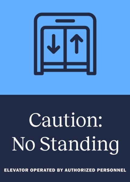 Picture of Elevator Door - No Standing - 10X14