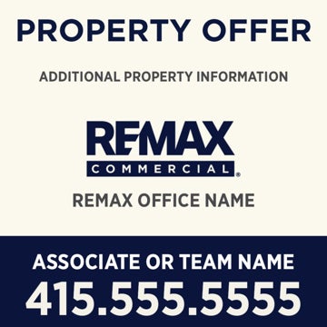 Picture of Square Block Design  #2 Cream + Dark Blue - 24" x 24"