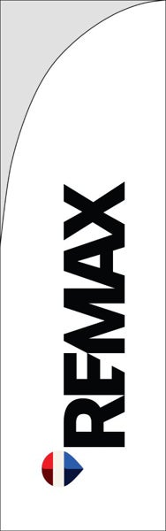 Picture of White Dark Logo - 7.5 ft Straight Flag