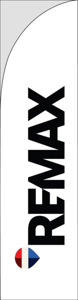 Picture of White Dark Logo - 13 ft Straight Flag