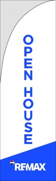 Picture of White Open House Top - Blue Bottom White Logo - 10 ft Straight Flag