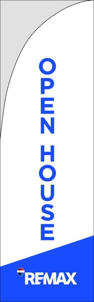 Picture of White Open House Top - Blue Bottom White Logo - 10 ft Straight Flag