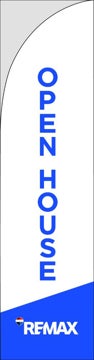 Picture of White Open House Top - Blue Bottom White Logo - 13 ft Straight Flag