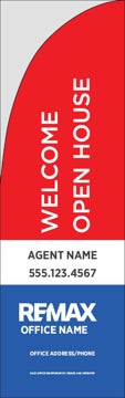 Picture of Red White Blue Open House Agent Office Info - 7.5 ft Straight Flag