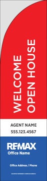 Picture of Red White Blue Open House Agent Office Info - 13 ft Straight Flag