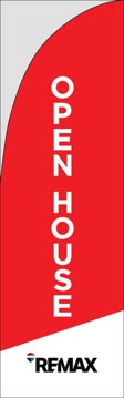 Picture of Red Open House Top - Dark Logo - 10 ft Straight Flag