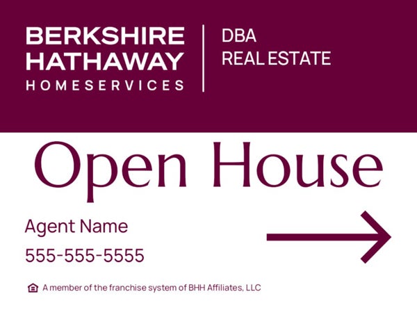 Picture of Directional - DBA, OPEN HOUSE, Agent Name - 18" x 24"