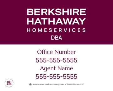 Picture of DBA, Office Number, Agent Name, and Agent Number - White Background - 24" x 30"