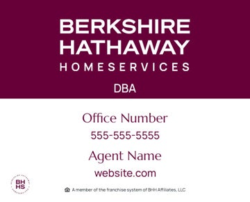 Picture of DBA, Office Number, Agent Name, and Website - White Background - 24" x 30"