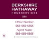Picture of DBA, Office Number, and Agent Name - White Background - 24" x 30"