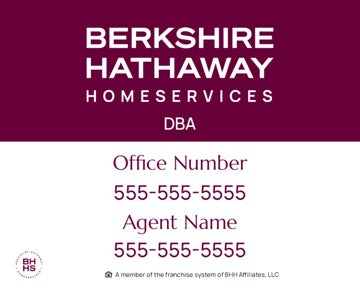 Picture of DBA, Office Number, and Agent Name - White Background - 24" x 30"
