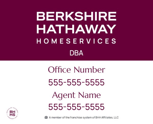 Picture of DBA, Office Number, and Agent Name - White Background - 24" x 30"