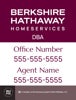 Picture of DBA, Office Number, and Agent Name - White Background - 24" x 18"