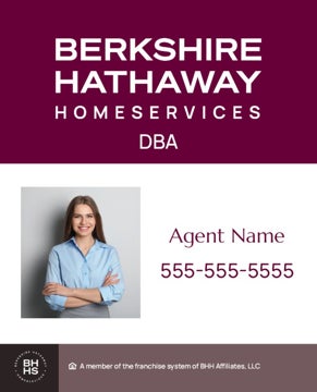 Picture of DBA, Office Number, Agent Name, and Agent Photo -  White Background - 30" x 24"