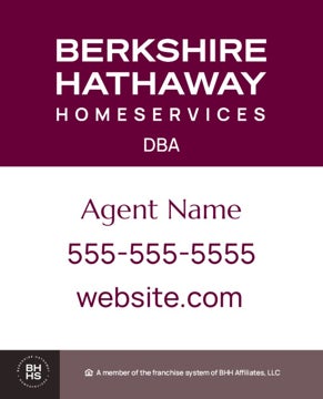 Picture of DBA, Office Number, Agent Name, and Website - White Background - 30" x 24"