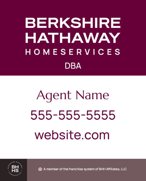 Picture of DBA, Office Number, Agent Name, and Website - White Background - 30" x 24"