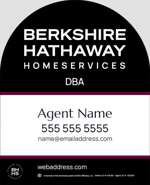 Picture of Black and Cabernet Dome 1 Line Text - 30x24