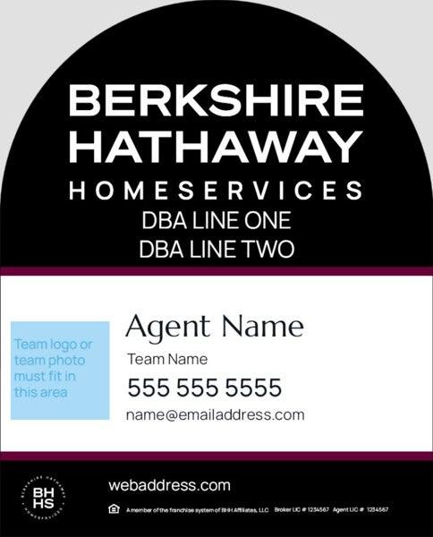 Picture of Black and Cabernet Dome 2 Line Agent Team - 30x24