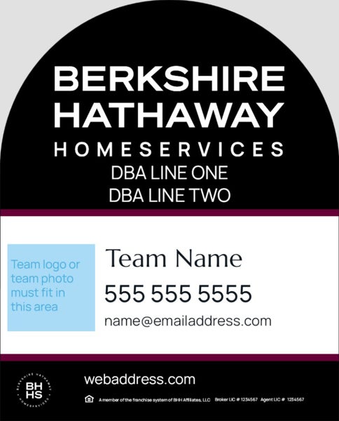 Picture of Black and Cabernet Dome 2 Line Team - 30x24