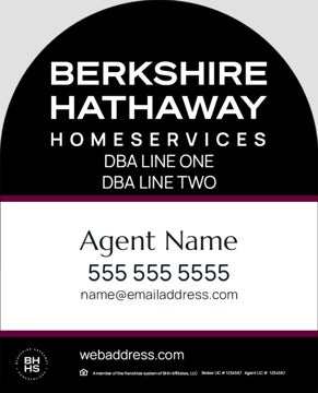 Picture of Black and Cabernet Dome 2 Line Text - 30x24