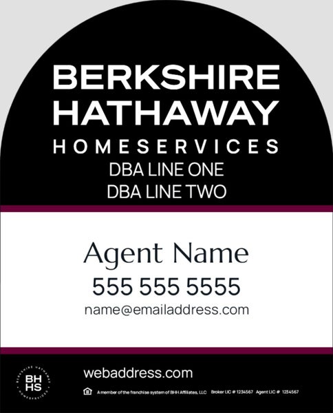 Picture of Black and Cabernet Dome 2 Line Text - 30x24